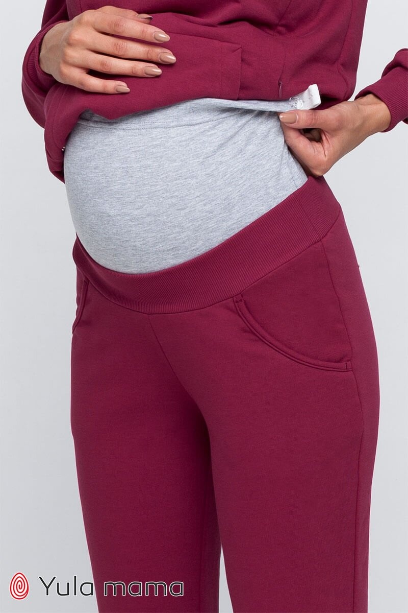 Спортивные костюмы Костюм для беременных и кормящих мам ALLEGRO, вишневый, Юла мама
