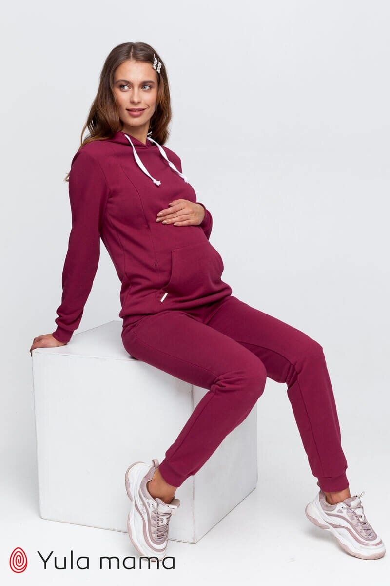 Спортивные костюмы Костюм для беременных и кормящих мам ALLEGRO, вишневый, Юла мама