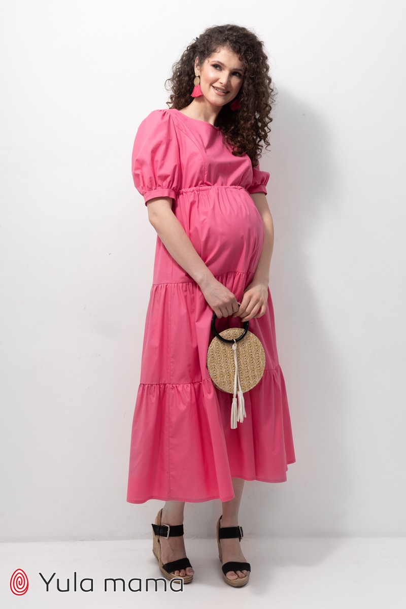 Сукня для вагітних і годуючих мам PARIS, рожевий, Юла мама, Рожевий, S