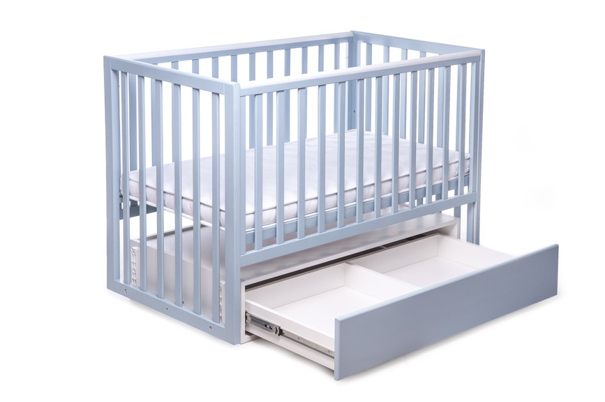 Ліжечка Дитяче ліжко CHARIVNE з маятником і ящиком синє, Дитячий сон