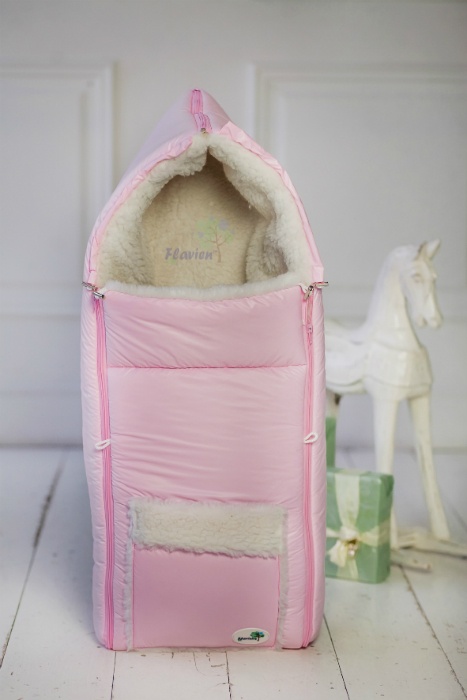 Конверт-ковдра для новонароджених зимовий, рожевий, Flavien