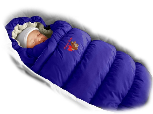 Конверт для новорожденных зимний Inflated, подкладка-овчина, синий, ТМ Ontario Linen