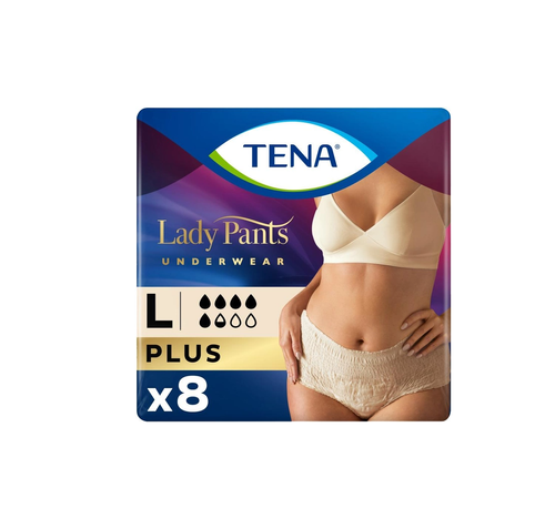 Післяпологові трусики  Урологічні труси Tena Lady Pants Plus для жінок Large, бежеві, 8 шт, Tena