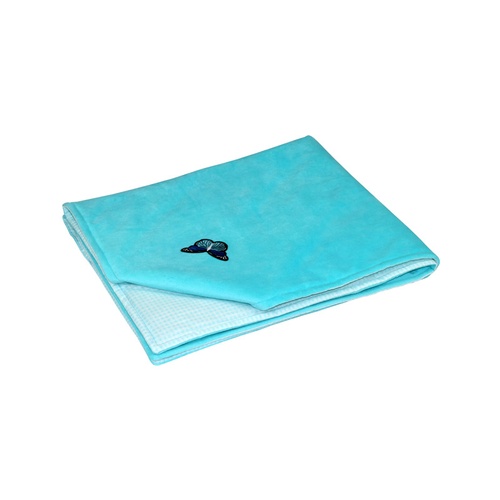 Одеяла и пледы Плед мех + аппликация в коляске 75*90 голубой, Руно