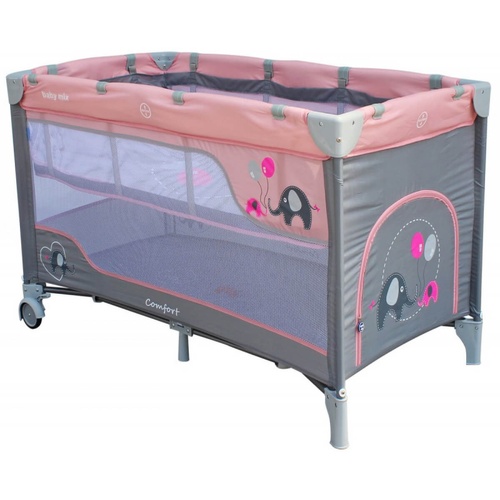 Ліжечка Манеж - ліжко Baby Mix HR-8052 Слоник рожевий 36409, pink, рожевий, Baby mix