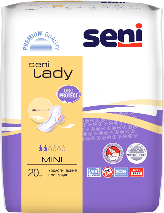 Послеродовые и урологические прокладки Урологические прокладки для женщин Lady Mini Air, 20шт, Seni