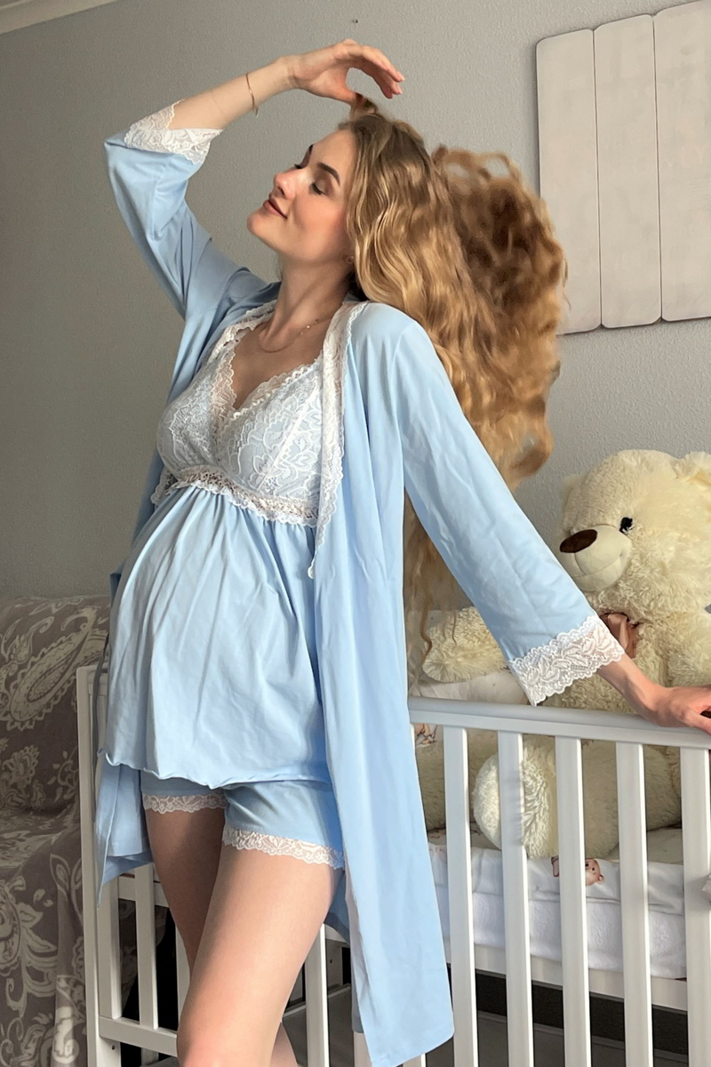Пижамы, домашние костюмы Домашний костюм для беременных и кормящих мам 2070(4) 1227,голубой, Dianora