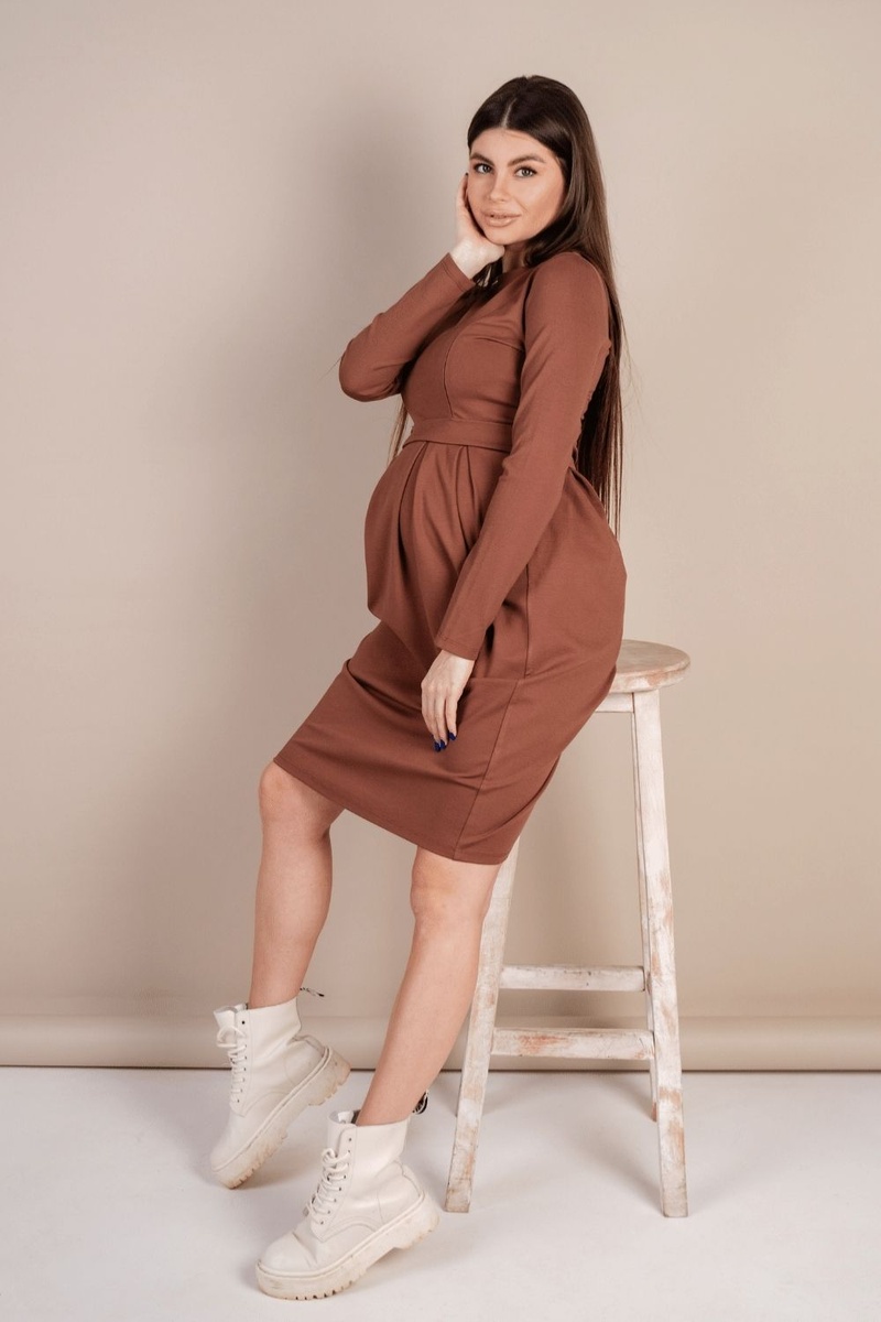 Сукня для вагітних і годуючих мам 4209001, коричневий, To be, Коричневий, 42