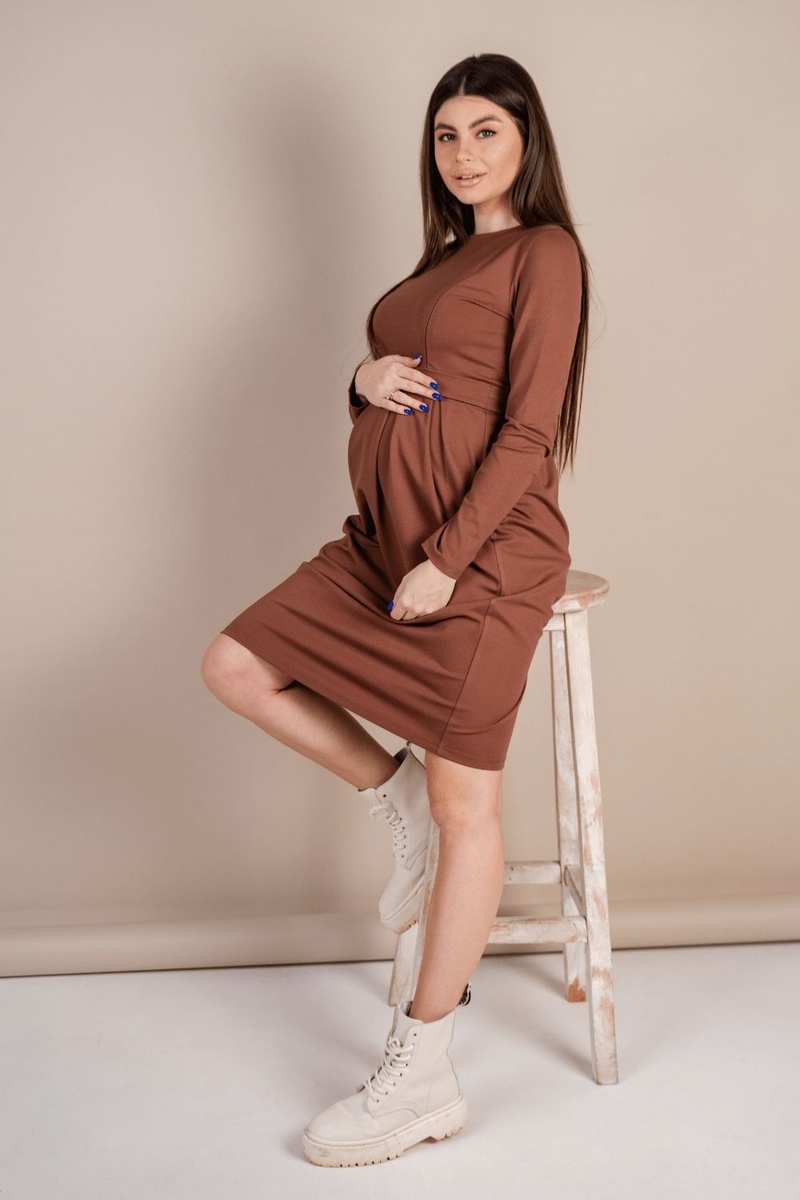 Сукня для вагітних і годуючих мам 4209001, коричневий, To be, Коричневий, 42