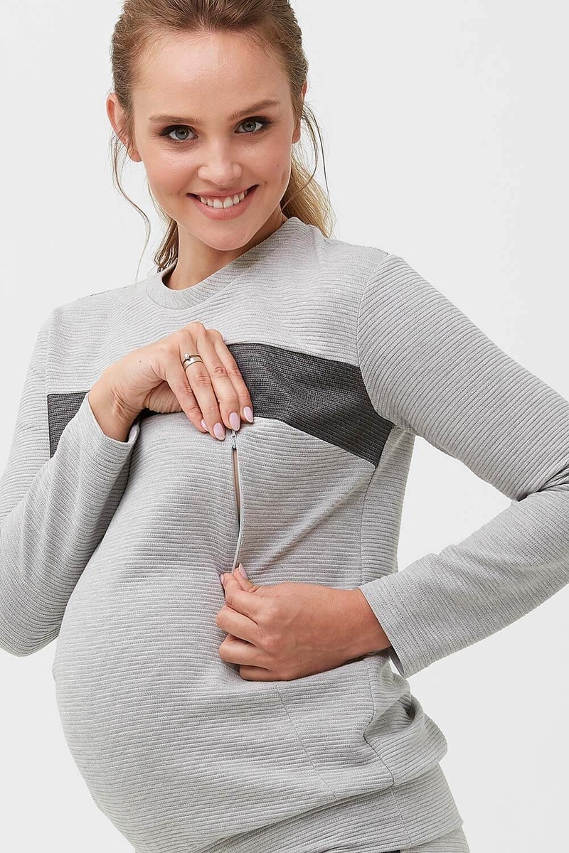 Спортивные костюмы Костюм спортивный для беременных и кормящих мам серый с полоской, ТМ Dianora