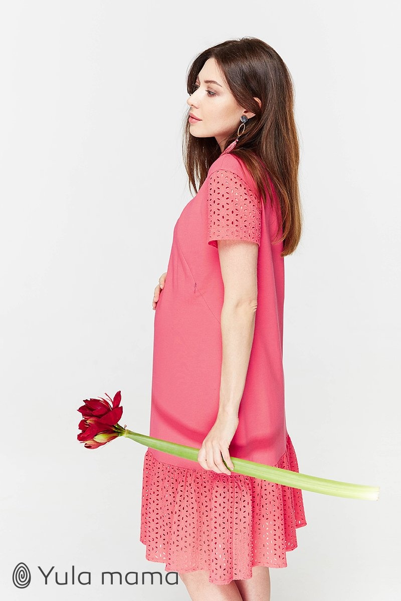 Платье-футболка для беременных и кормящих DREAM, ярко-розовый, Юла мама