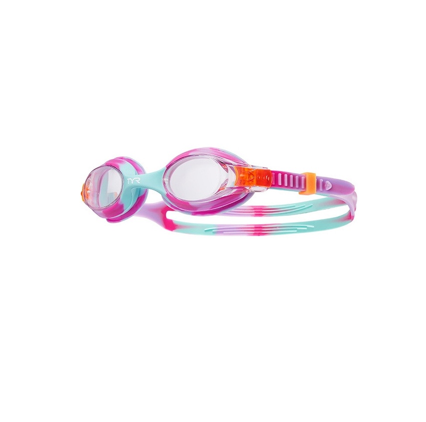 Окуляри для плавання TYR Swimple Tie Dye Kids, Clear/Pink/Mint (169),TYR, Разноцветный